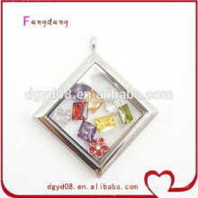 Stainless steel square wholesale charm locket